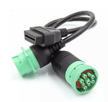 Load image into Gallery viewer, Y-Cable Adapter 9 Pin to OBD2 Interface OBDII Y Splitter Truck J1939 9 Pin