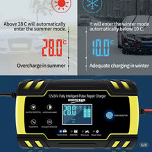 Load image into Gallery viewer, 12V-24V 8A Full Automatic Car Repair Chargers Power Pulse