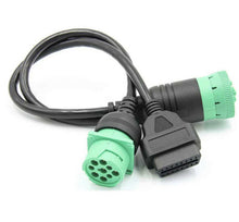 Load image into Gallery viewer, Y-Cable Adapter 9 Pin to OBD2 Interface OBDII Y Splitter Truck J1939 9 Pin